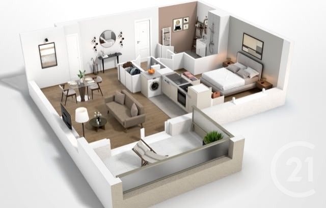 Appartement F2 à louer - 2 pièces - 44.81 m2 - SAVERNE - 67 - ALSACE - Century 21 Pays Du Haut Barr